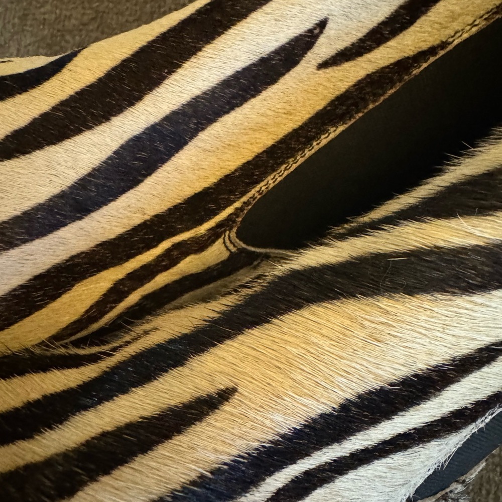 Vintage Zebra Haircalf Chelsea Boots‎ | Chunky Heel | Size 7 - Picture 8 of 16